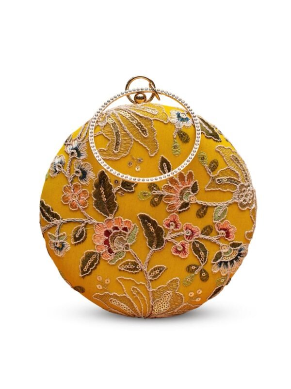 women designer clutches34 ✨ Luxury Designer Round Ethnic Clutch – Big Size Wedding & Party Handbag | My Fashion - Image 4