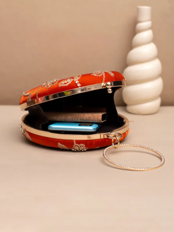 women designer clutches36 ✨ Luxury Designer Round Ethnic Clutch – Big Size Wedding & Party Handbag | My Fashion - Image 3