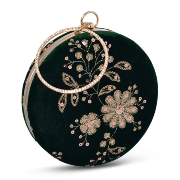 women designer clutches4 ✨ Luxury Designer Round Ethnic Clutch – Big Size Wedding & Party Handbag | My Fashion - Image 2
