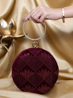 Designer Round Ethnic Clutch