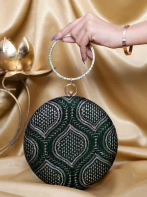 Designer Round Ethnic Clutch
