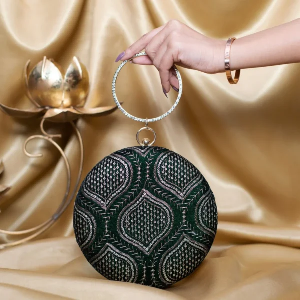 women designer clutches43 Designer Round Ethnic Clutch