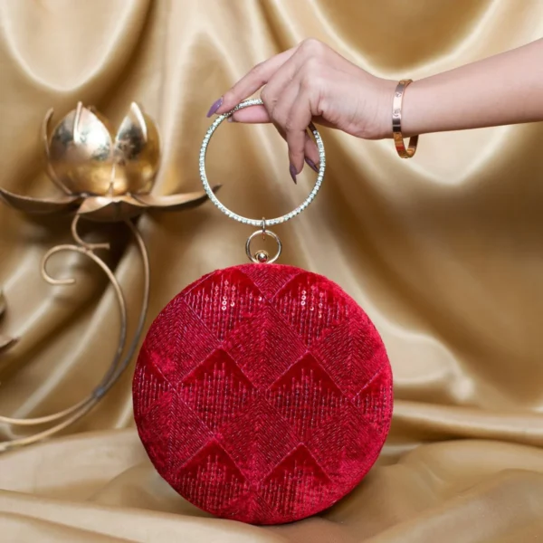 women designer clutches45 Designer Round Ethnic Clutch