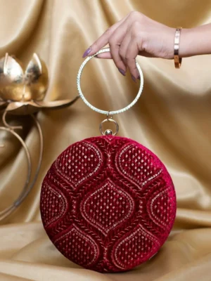 Designer Round Ethnic Clutch