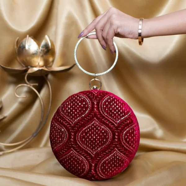 Designer Round Ethnic Clutch