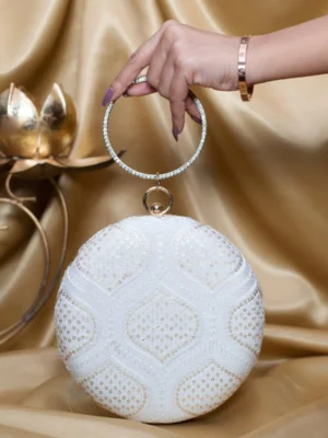 Designer Round Ethnic Clutch