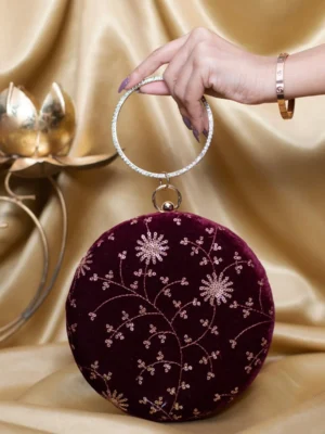 Designer Round Ethnic Clutch