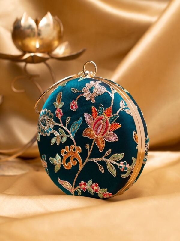 women designer clutches5 ✨ Luxury Designer Round Ethnic Clutch – Big Size Wedding & Party Handbag | My Fashion - Image 2