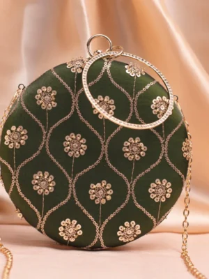Designer Round Ethnic Clutch