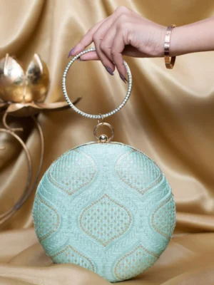 Designer Round Ethnic Clutch