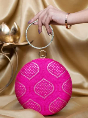Designer Round Ethnic Clutch