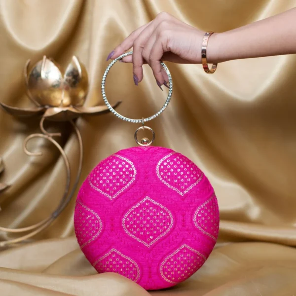 women designer clutches51 Designer Round Ethnic Clutch