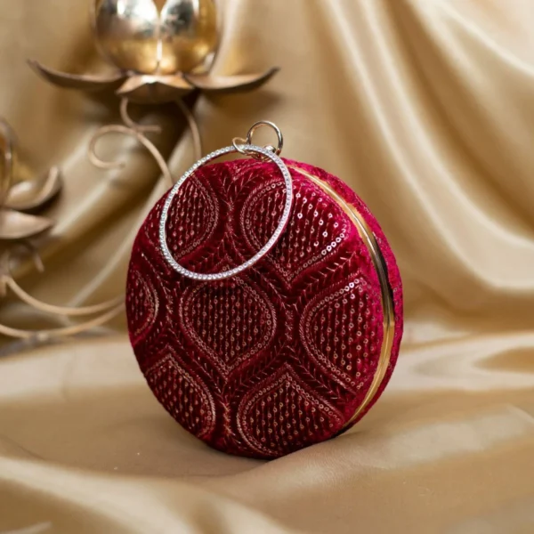 Designer Round Ethnic Clutch