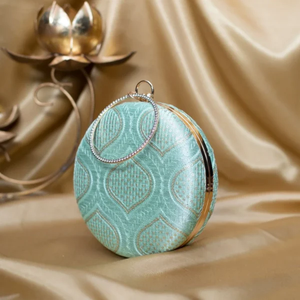 women designer clutches55 ✨ Luxury Designer Round Ethnic Clutch – Big Size Wedding & Party Handbag | My Fashion - Image 2