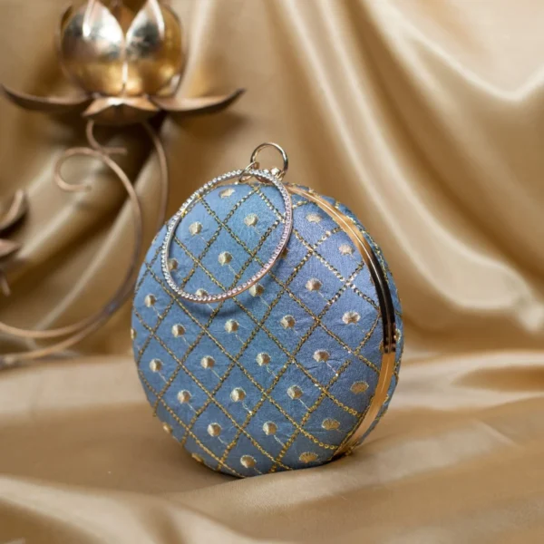 ✨ Luxury Designer Round Ethnic Clutch – Big Size Wedding & Party Handbag | My Fashion - Image 2