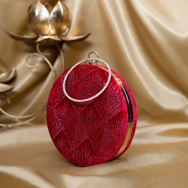 women designer clutches60 ✨ Luxury Designer Round Ethnic Clutch – Big Size Wedding & Party Handbag | My Fashion - Image 2