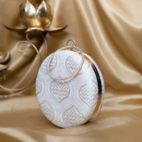 women designer clutches61 ✨ Luxury Designer Round Ethnic Clutch – Big Size Wedding & Party Handbag | My Fashion - Image 2
