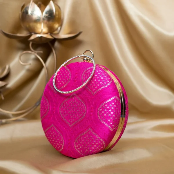 women designer clutches63 ✨ Luxury Designer Round Ethnic Clutch – Big Size Wedding & Party Handbag | My Fashion - Image 2