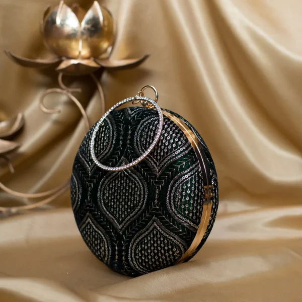 women designer clutches64 ✨ Luxury Designer Round Ethnic Clutch – Big Size Wedding & Party Handbag | My Fashion - Image 2
