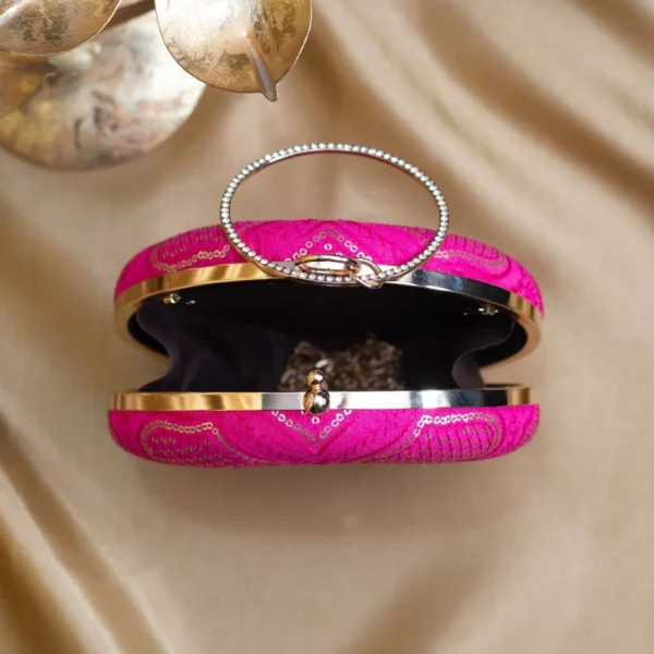 women designer clutches68 ✨ Luxury Designer Round Ethnic Clutch – Big Size Wedding & Party Handbag | My Fashion - Image 3
