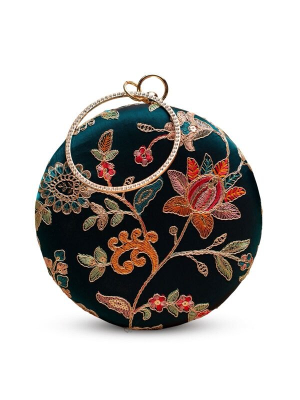 women designer clutches7 ✨ Luxury Designer Round Ethnic Clutch – Big Size Wedding & Party Handbag | My Fashion - Image 4