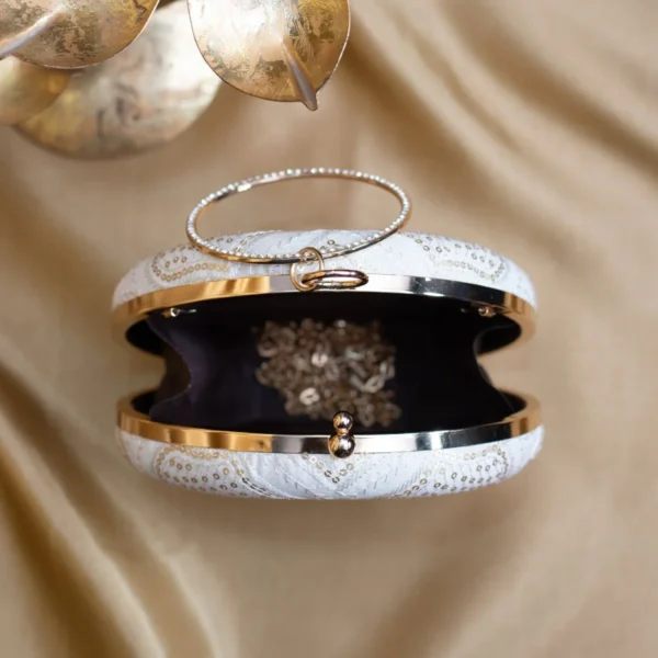 women designer clutches73 ✨ Luxury Designer Round Ethnic Clutch – Big Size Wedding & Party Handbag | My Fashion - Image 3