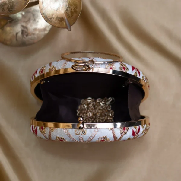 women designer clutches78 ✨ Luxury Designer Round Ethnic Clutch – Big Size Wedding & Party Handbag | My Fashion - Image 3