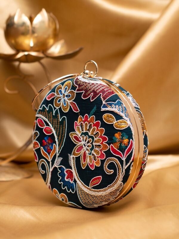 ✨ Luxury Designer Round Ethnic Clutch – Big Size Wedding & Party Handbag | My Fashion - Image 2