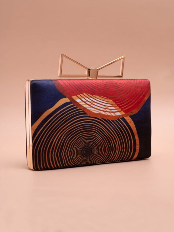 women designer clutches8 Buy Luxury Designer Art Printed Clutch (7.5×4.5 in) with satin digital print, bow lock & sling chain. Perfect for weddings, parties & gifting| My Fashion - Image 2