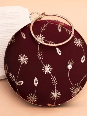 Designer Round Ethnic Clutch