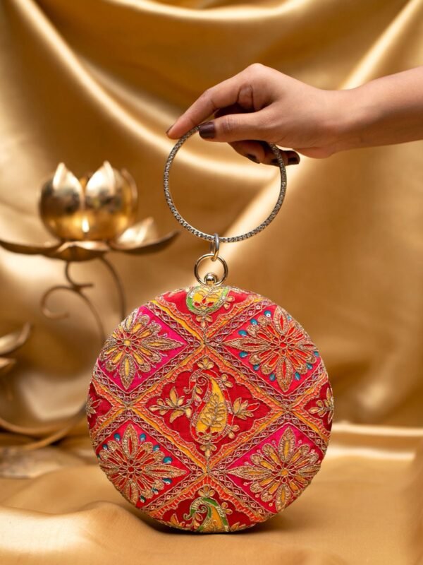 women designer clutches80 Designer Round Ethnic Clutch