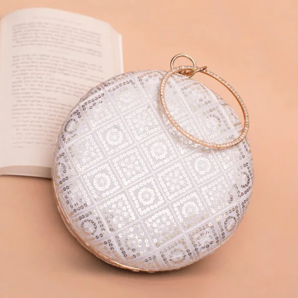 ✨ Luxury Designer Round Ethnic Clutch – Big Size Wedding & Party Handbag | My Fashion - Image 1