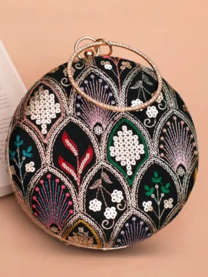 Designer Round Ethnic Clutch