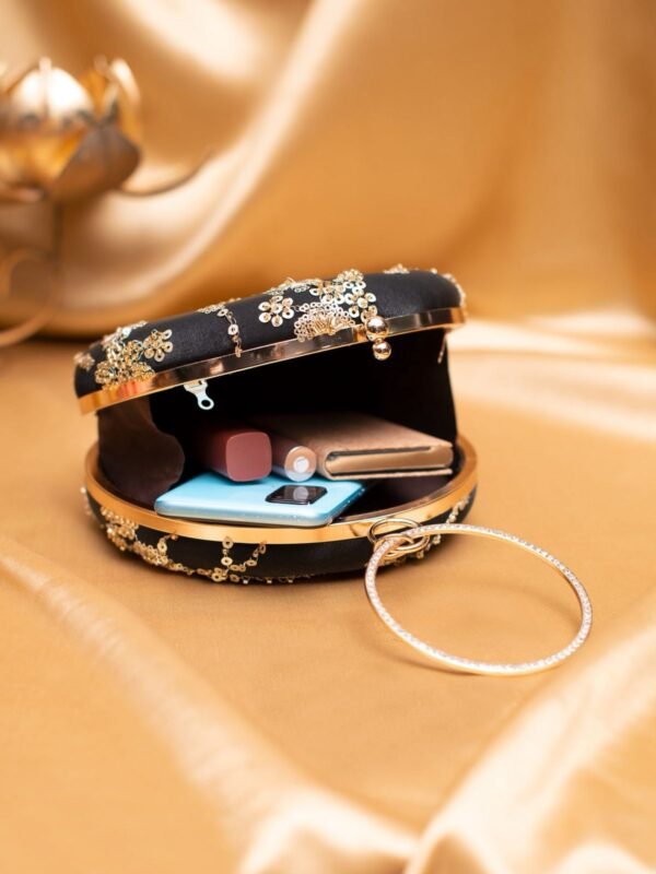 women designer clutches88 ✨ Luxury Designer Round Ethnic Clutch – Big Size Wedding & Party Handbag | My Fashion - Image 3