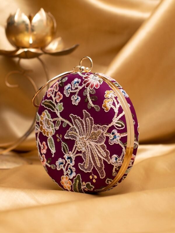 women designer clutches9 ✨ Luxury Designer Round Ethnic Clutch – Big Size Wedding & Party Handbag | My Fashion - Image 2