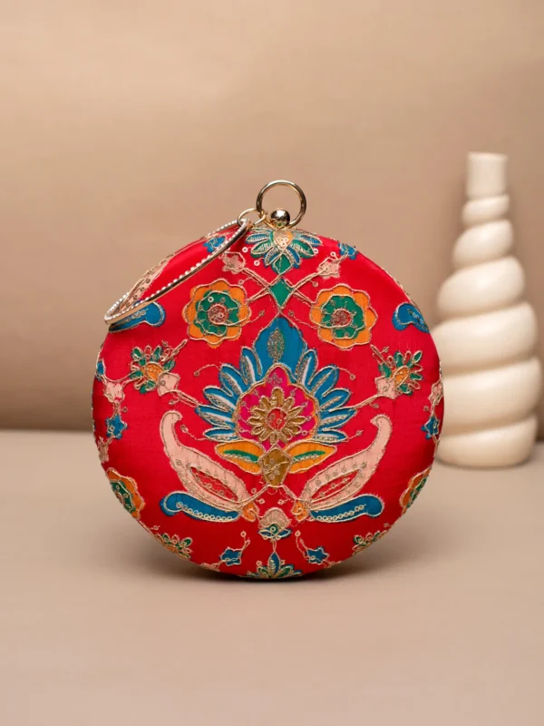 women designer clutches9 Designer Round Ethnic Clutch
