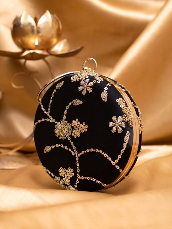 women designer clutches90 ✨ Luxury Designer Round Ethnic Clutch – Big Size Wedding & Party Handbag | My Fashion - Image 2