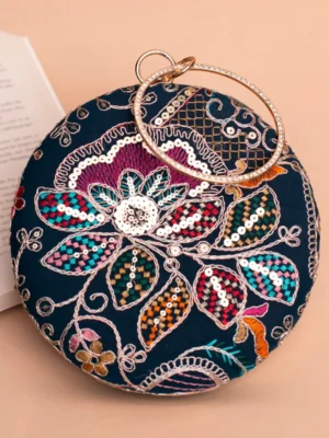 Designer Round Ethnic Clutch