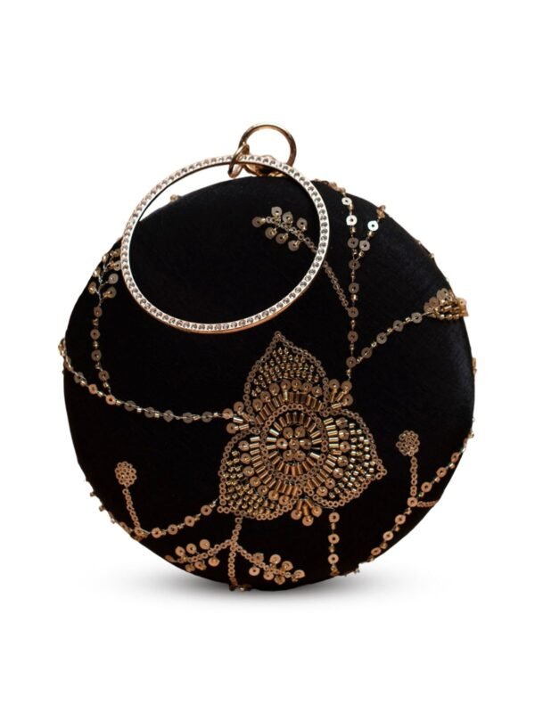 women designer clutches91 ✨ Luxury Designer Round Ethnic Clutch – Big Size Wedding & Party Handbag | My Fashion - Image 4