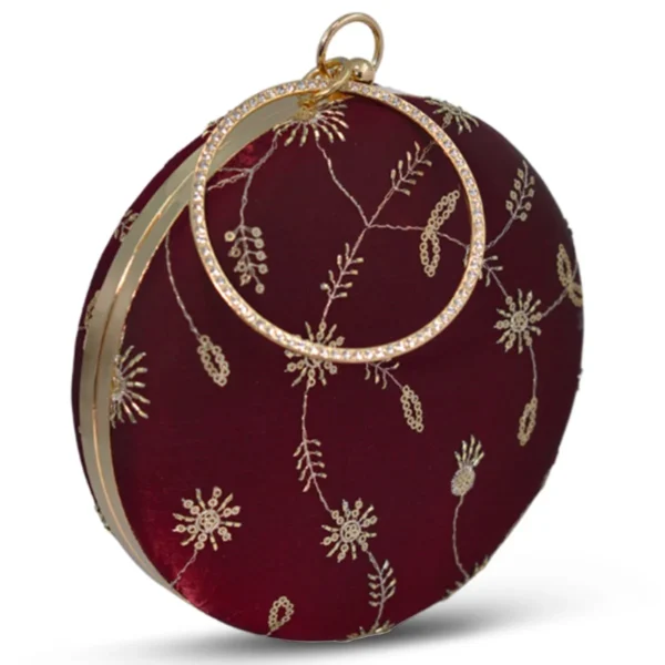 ✨ Luxury Designer Round Ethnic Clutch – Big Size Wedding & Party Handbag | My Fashion - Image 2
