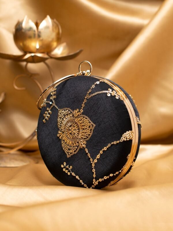 women designer clutches97 ✨ Luxury Designer Round Ethnic Clutch – Big Size Wedding & Party Handbag | My Fashion - Image 2