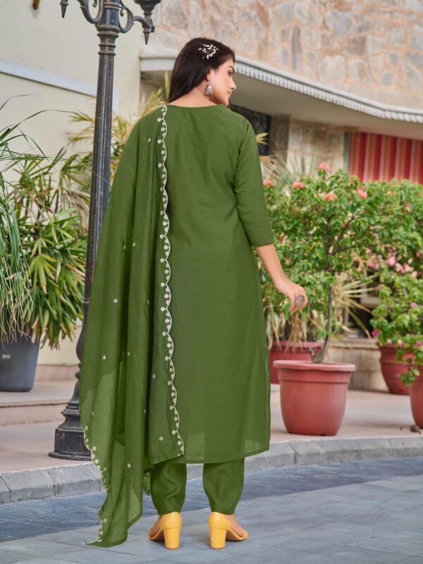 legant Chanderi Kurti Set with Embroidered Dupatta | Festive Ethnic Wear by My Fashion - Image 11