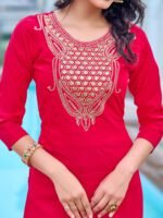 legant Chanderi Kurti Set with Embroidered Dupatta | Festive Ethnic Wear by My Fashion - Image 5