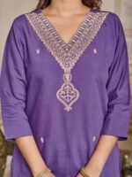 legant Chanderi Kurti Set with Embroidered Dupatta | Festive Ethnic Wear by My Fashion - Image 4