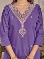 legant Chanderi Kurti Set with Embroidered Dupatta | Festive Ethnic Wear by My Fashion - Image 4