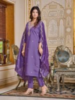 legant Chanderi Kurti Set with Embroidered Dupatta | Festive Ethnic Wear by My Fashion - Image 3