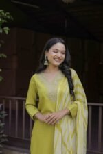 Women’s Slub Magic Embroidered Kurta Set with Pant & Dupatta| Festive Ethnic Wear | My Fashion - Image 14