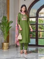 legant Chanderi Kurti Set with Embroidered Dupatta | Festive Ethnic Wear by My Fashion - Image 6