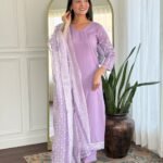 Elegant Rayon Embroidered Kurti Set