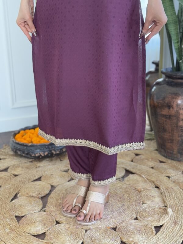 Viscose Rayon Embroidered Kurti Set10 Elegant Elegant Viscose Rayon Embroidered Kurti Set | Kurti with Pant & Dupatta by My Fashion - Image 4